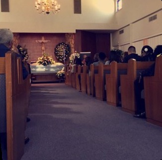 Inside the Spalding Mortuary chapel during a service